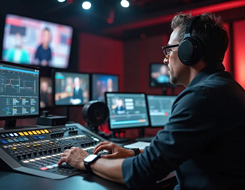 a audio tech working at av station
