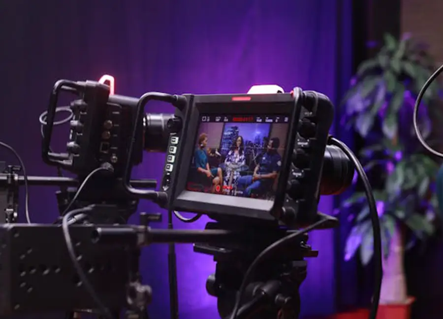 a camera rig with a monitor