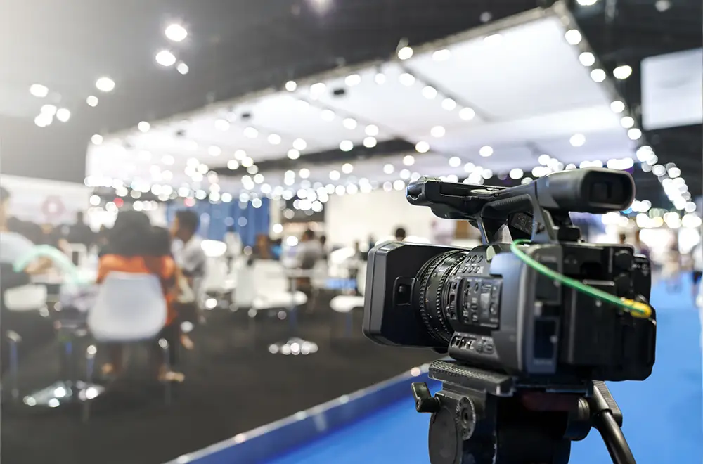tradeshow camera filming a tradeshow